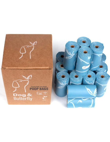 Bolsas Compostables Perro y Mariposa 270 Unidades 100% Sin Plástico