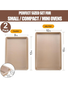 Juego de Bandejas para Hornear Antiadherentes JOHO 2 Piezas 2