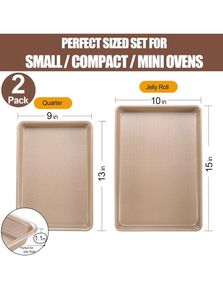 Juego de Bandejas para Hornear Antiadherentes JOHO 2 Piezas