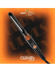 Plancha de Rizar Taiff Curvas 25 mm Titanio Negro Doble Voltaje 2