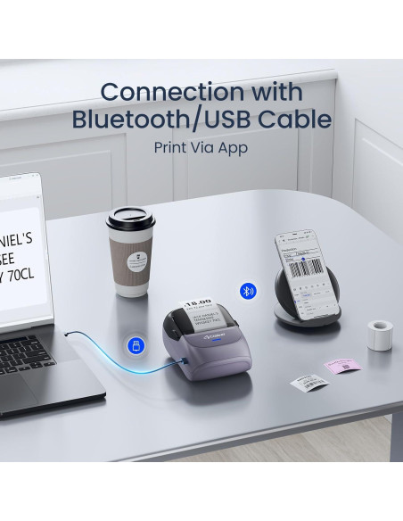Impresora de Etiquetas CLABEL 221B Portátil 2" Bluetooth USB