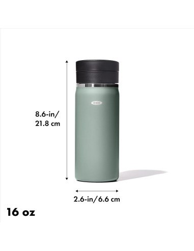Taza Térmica OXO 473ml Acero Inoxidable Jade con Tapa