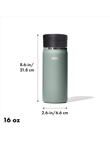 Taza Térmica OXO 473ml Acero Inoxidable Jade con Tapa