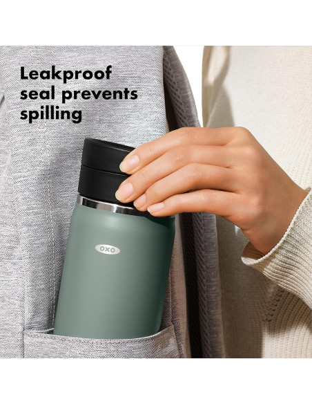 Taza Térmica OXO 473ml Acero Inoxidable Jade con Tapa