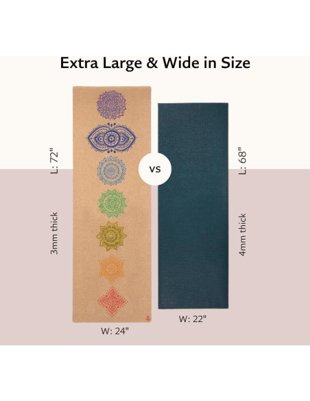 Alfombrilla de Yoga Shakti Warrior de Corcho Antideslizante 183x61cm