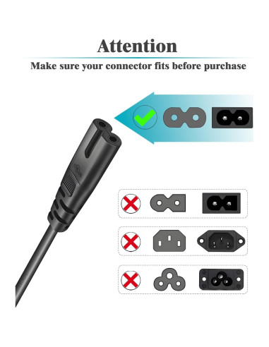 Cable de Alimentación CA 2 Clavijas TCKN 1.83m para Impresoras Epson