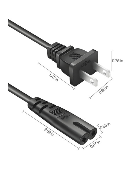 Cable de Alimentación CA 2 Clavijas TCKN 1.83m para Impresoras Epson