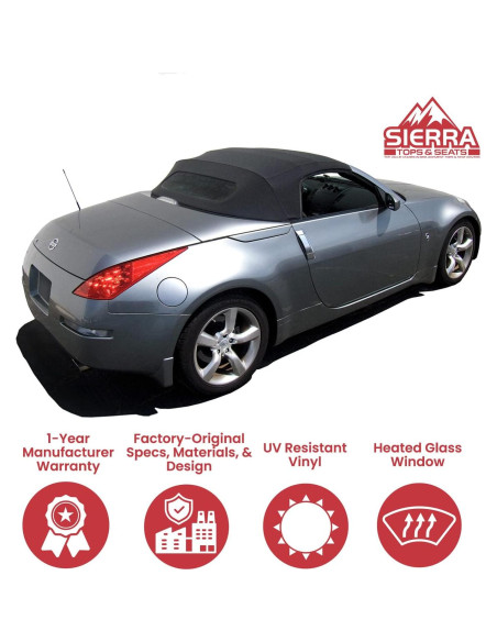 Techo Convertible Nissan 350Z 2004-2009 Sierra Auto Tops Negro