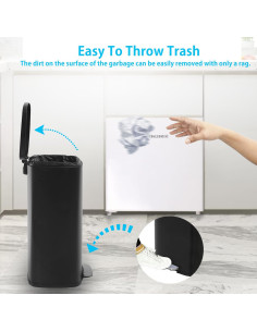 Cubo de Basura de Acero Inoxidable PayLessHere 49L con Tapa 2