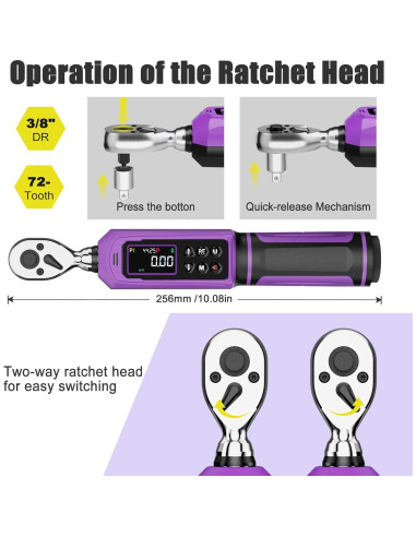 Llave de Torque Digital ANPUDS 3/8" 0.9-60 Nm Precisión +/-1%