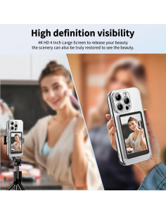 Monitor de Vlog HIGSEEU 1080P Inalámbrico para Selfie Gris 2