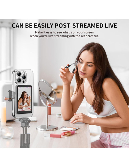 Monitor de Vlog HIGSEEU 1080P Inalámbrico para Selfie Gris