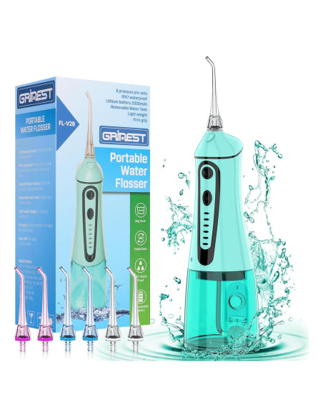 Irrigador Dental Inalámbrico Grinest FL-V28 Verde 7 Modos 320ml