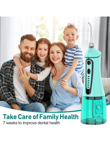 Irrigador Dental Inalámbrico Grinest FL-V28 Verde 7 Modos 320ml