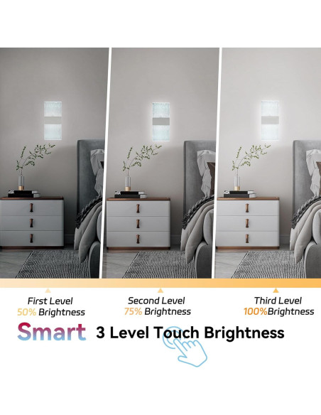 Aplique de Pared Inalámbrico FelRelWel, 2 Unidades, Luz Táctil