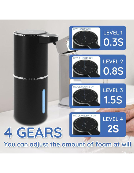 Dispensador Automático de Jabón Espumoso ARCASA 400ml Negro