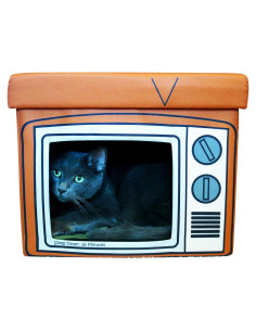 Casa para Gatos Feline Ruff Ottomán de Madera Marrón 38x30x36cm