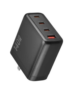 Cargador USB C 140W Witter, Adaptador Plegable 4 Puertos