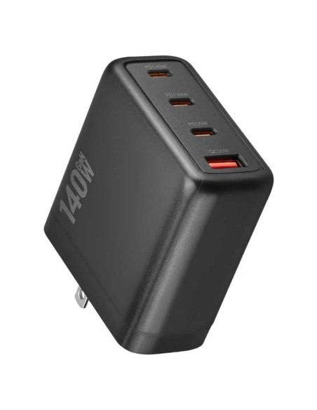 Cargador USB C 140W Witter, Adaptador Plegable 4 Puertos
