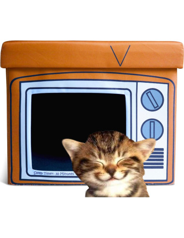 Casa para Gatos Feline Ruff Ottomán de Madera Marrón 38x30x36cm