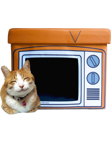 Casa para Gatos Feline Ruff Ottomán de Madera Marrón 38x30x36cm