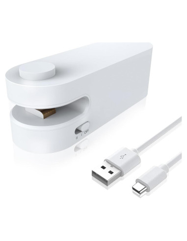 Mini Sello de Bolsas Tesha Recargable USB 1200mAh Blanco