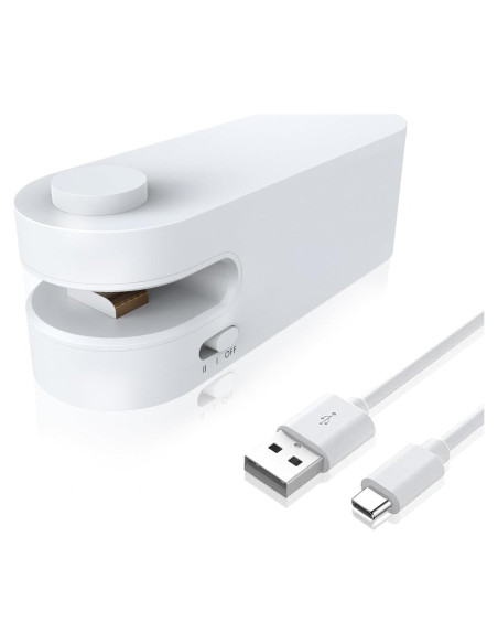 Mini Sello de Bolsas Tesha Recargable USB 1200mAh Blanco