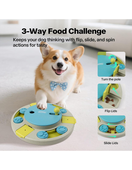 Dispensador de Comida para Perros Pawise 3 Niveles Azul