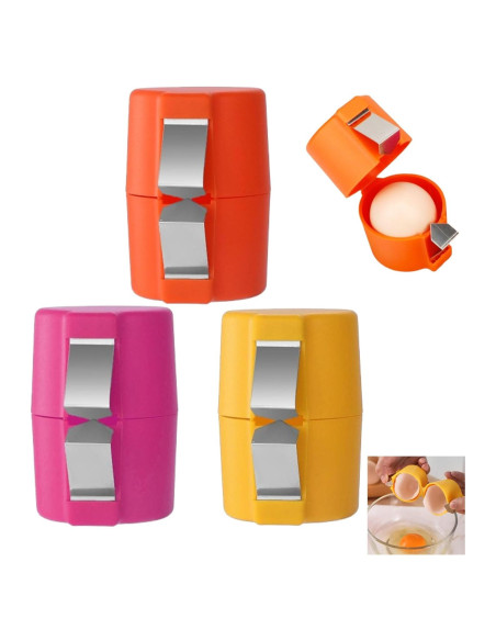 3 Piezas Abridor de Cáscara de Huevo CRIVERY - Manual, Portátil