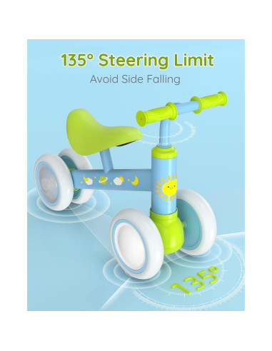 Bicicleta de Equilibrio Lilian&Gema Verde-Azul 1-2 Años