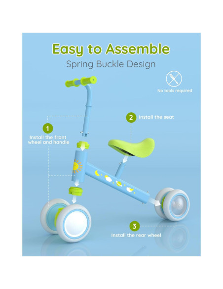 Bicicleta de Equilibrio Lilian&Gema Verde-Azul 1-2 Años