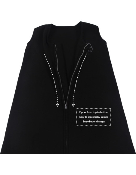 Saco de Sueño Belsden Microforro Negro 6-12M TOG 1