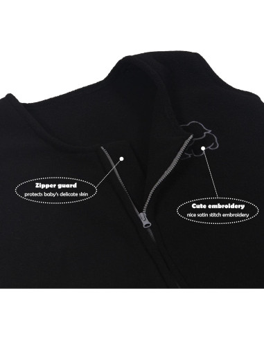 Saco de Sueño Belsden Microforro Negro 6-12M TOG 1