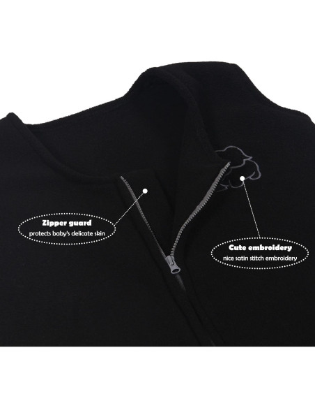 Saco de Sueño Belsden Microforro Negro 6-12M TOG 1