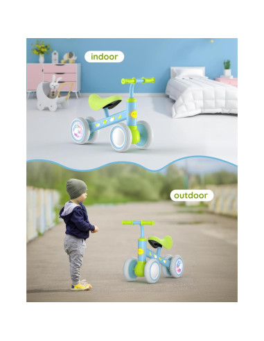 Bicicleta de Equilibrio Lilian&Gema Verde-Azul 1-2 Años