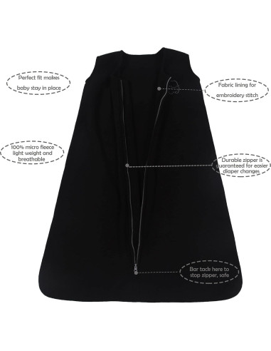 Saco de Sueño Belsden Microforro Negro 6-12M TOG 1