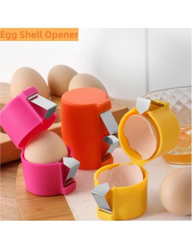3 Piezas Abridor de Cáscara de Huevo CRIVERY - Manual, Portátil