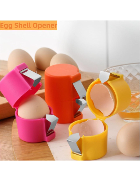 3 Piezas Abridor de Cáscara de Huevo CRIVERY - Manual, Portátil