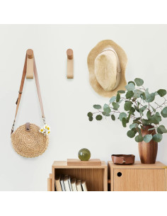 Ganchos de Pared de Cuero PU WONQEXZ - Juego de 3, 8 cm 2