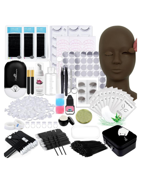 Kit de Extensión de Pestañas Profesional DNSGOOR con Maniquí