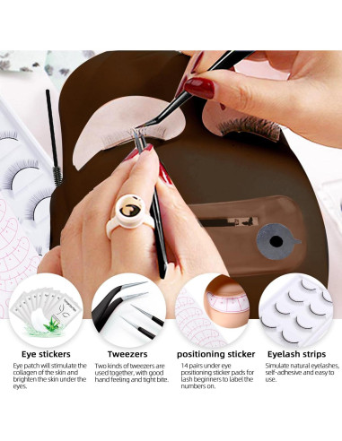 Kit de Extensión de Pestañas Profesional DNSGOOR con Maniquí