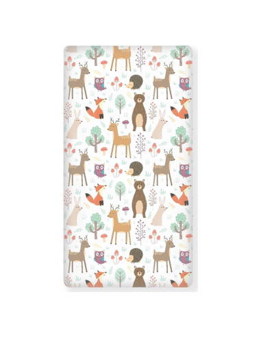 Sábana Ajustada para Cuna QINBEIDU Animales del Bosque 71x132cm