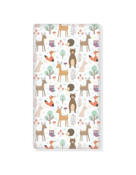 Sábana Ajustada para Cuna QINBEIDU Animales del Bosque 71x132cm