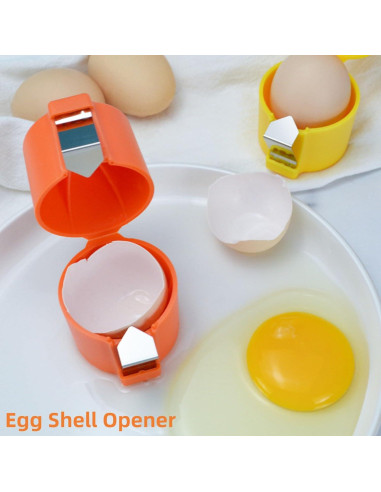 3 Piezas Abridor de Cáscara de Huevo CRIVERY - Manual, Portátil