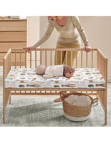 Sábana Ajustada para Cuna QINBEIDU Animales del Bosque 71x132cm