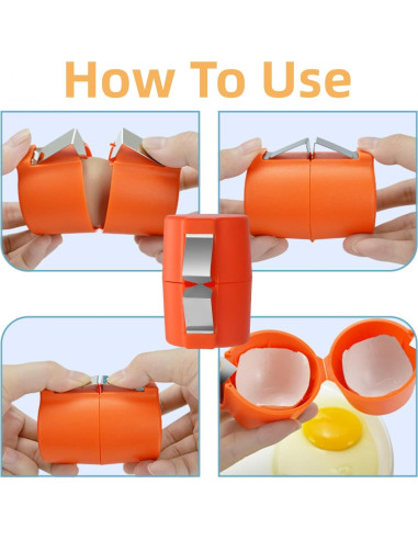 3 Piezas Abridor de Cáscara de Huevo CRIVERY - Manual, Portátil