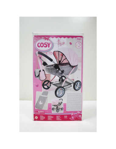 Carrito de Muñeca 4 en 1 Bayer Rosa y Gris - Hasta 45.72 cm