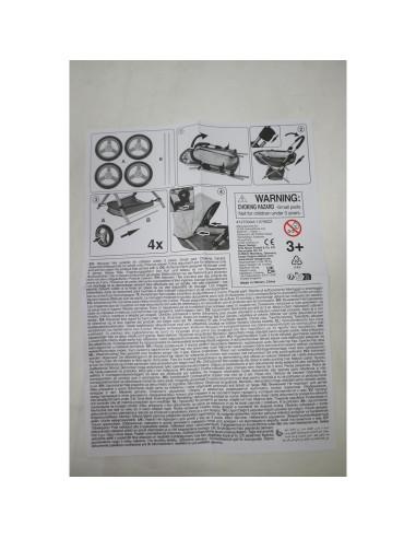 Carrito de Muñeca 4 en 1 Bayer Rosa y Gris - Hasta 45.72 cm