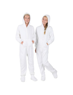 Pijamas con pies para bebés - Sudadera de forro polar blanco