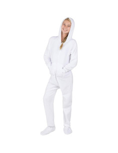 Pijamas con pies para bebés - Sudadera de forro polar blanco 2